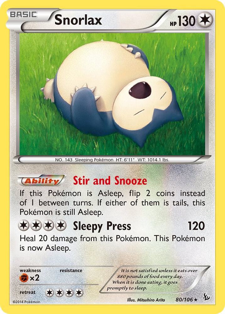 Snorlax 80/106 card from XY - Flashfire
