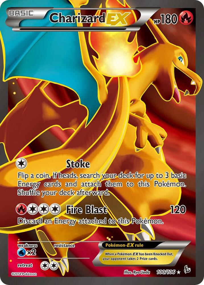 Charizard EX (100 Full Art) 100/106 card from XY - Flashfire