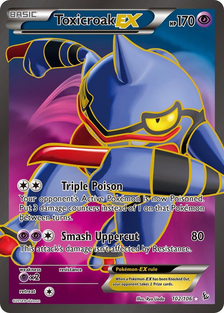 Toxicroak EX (102 Full Art) 102/106 card from XY - Flashfire