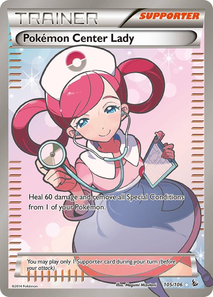 Pokemon Center Lady (105 Full Art) 105/106 card from XY - Flashfire