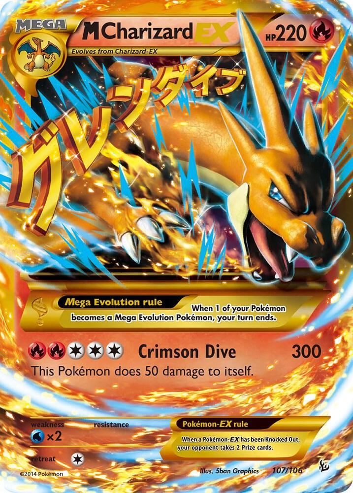 M Charizard EX (Y) (Secret) 107/106 card from XY - Flashfire