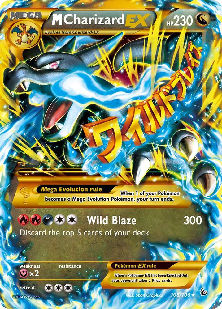 M Charizard EX (X) (Secret) 108/106 card from XY - Flashfire