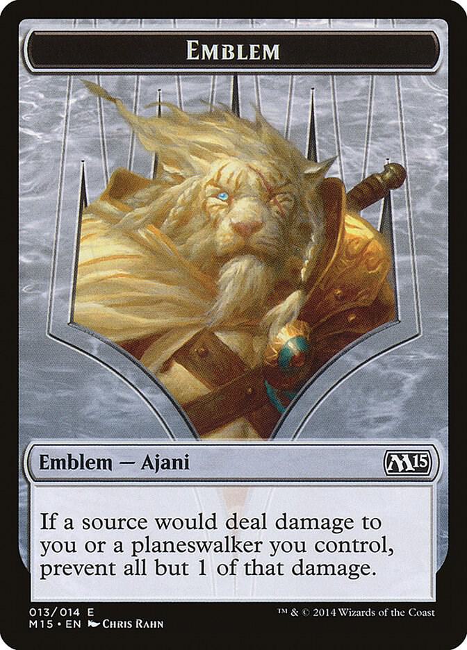 Emblem - Ajani Steadfast 13 card from Magic 2015 (M15)