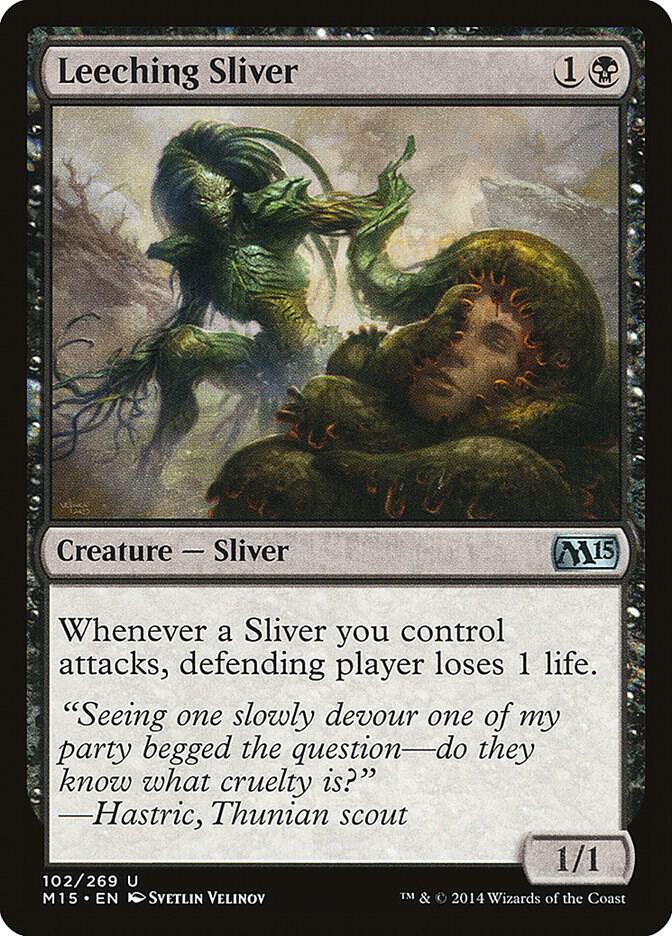 Leeching Sliver 102 card from Magic 2015 (M15)