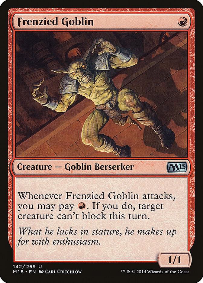 Frenzied Goblin 142 card from Magic 2015 (M15)