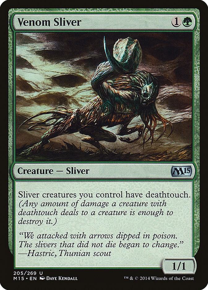 Venom Sliver 205 card from Magic 2015 (M15)