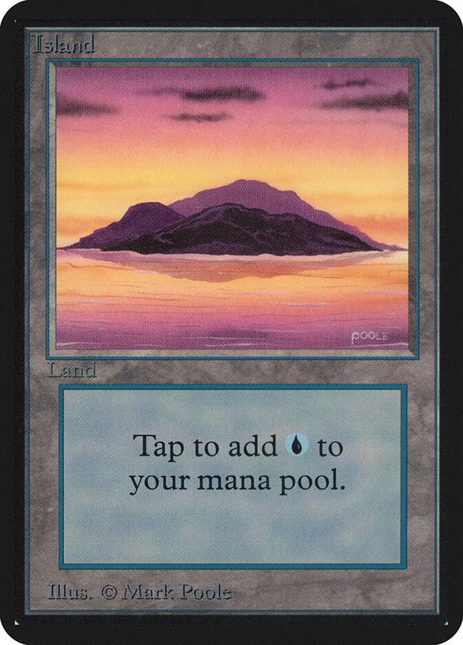 Island (A) card from Alpha Edition