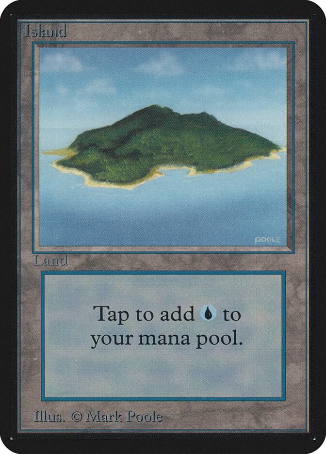 Island (B) card from Alpha Edition