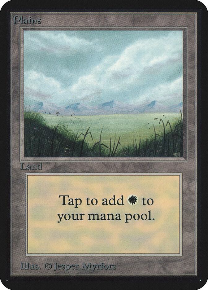 Plains (A) card from Alpha Edition