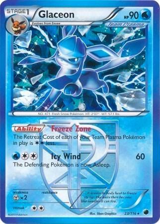 Glaceon - 23/116 (BW Plasma Freeze) 023/116 card from Deck Exclusives