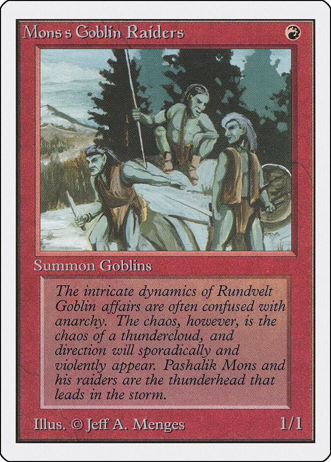 Mons's Goblin Raiders card from Unlimited Edition