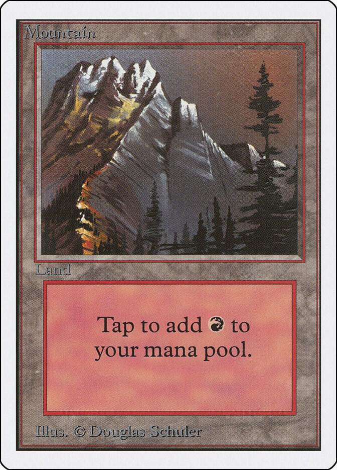 Mountain (A) card from Unlimited Edition