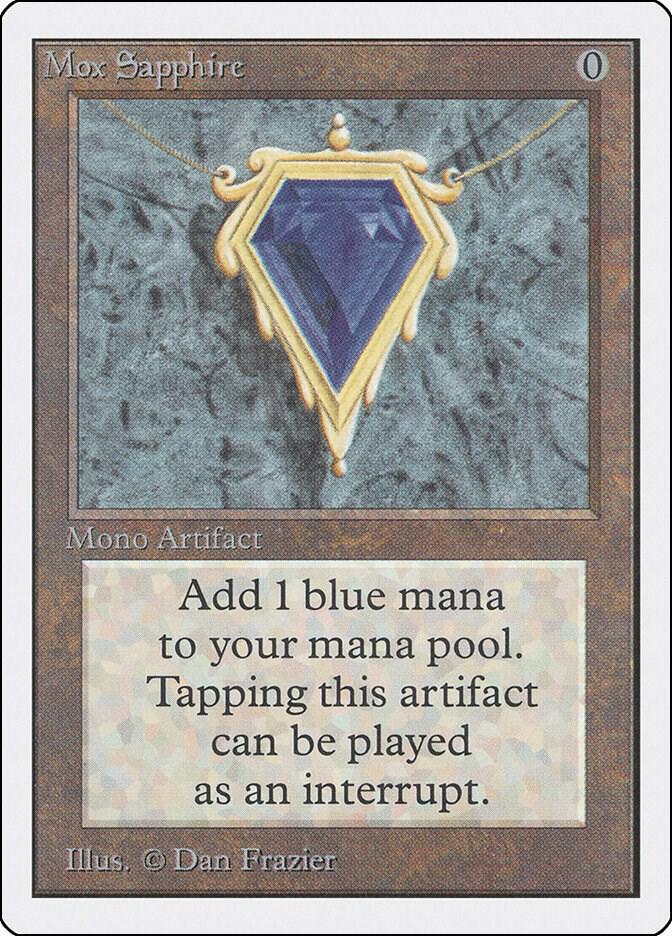Mox Sapphire card from Unlimited Edition