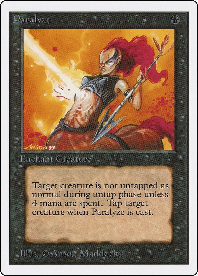 Paralyze card from Unlimited Edition