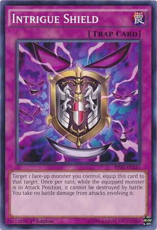 Intrigue Shield BP03-EN231 card from Battle Pack 3: Monster League
