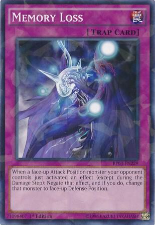 Memory Loss (Shatterfoil) BP03-EN229 card from Battle Pack 3: Monster League