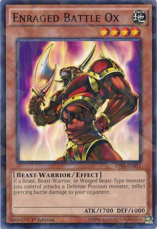 Enraged Battle Ox (Shatterfoil) BP03-EN011 card from Battle Pack 3: Monster League