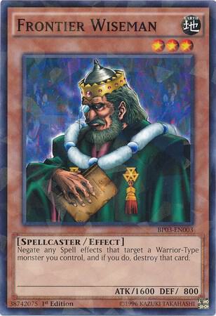 Frontier Wiseman (Shatterfoil) BP03-EN003 card from Battle Pack 3: Monster League