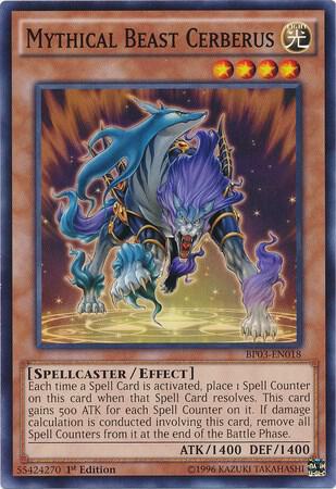 Mythical Beast Cerberus BP03-EN018 card from Battle Pack 3: Monster League