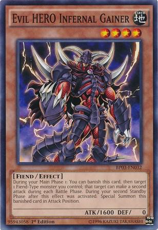 Evil HERO Infernal Gainer BP03-EN032 card from Battle Pack 3: Monster League