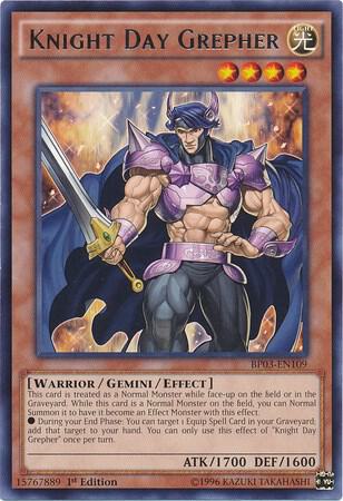 Knight Day Grepher BP03-EN109 card from Battle Pack 3: Monster League