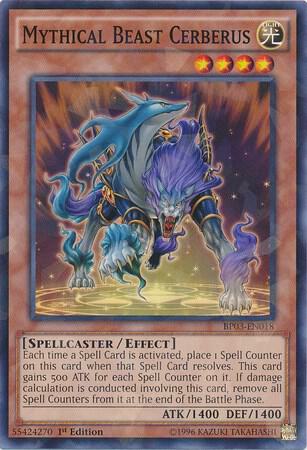 Mythical Beast Cerberus (Shatterfoil) BP03-EN018 card from Battle Pack 3: Monster League