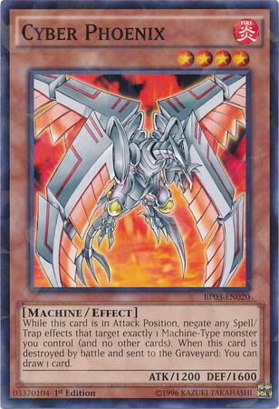 Cyber Phoenix (Shatterfoil) BP03-EN020 card from Battle Pack 3: Monster League