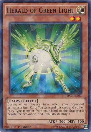 Herald of Green Light (Shatterfoil) BP03-EN022 card from Battle Pack 3: Monster League