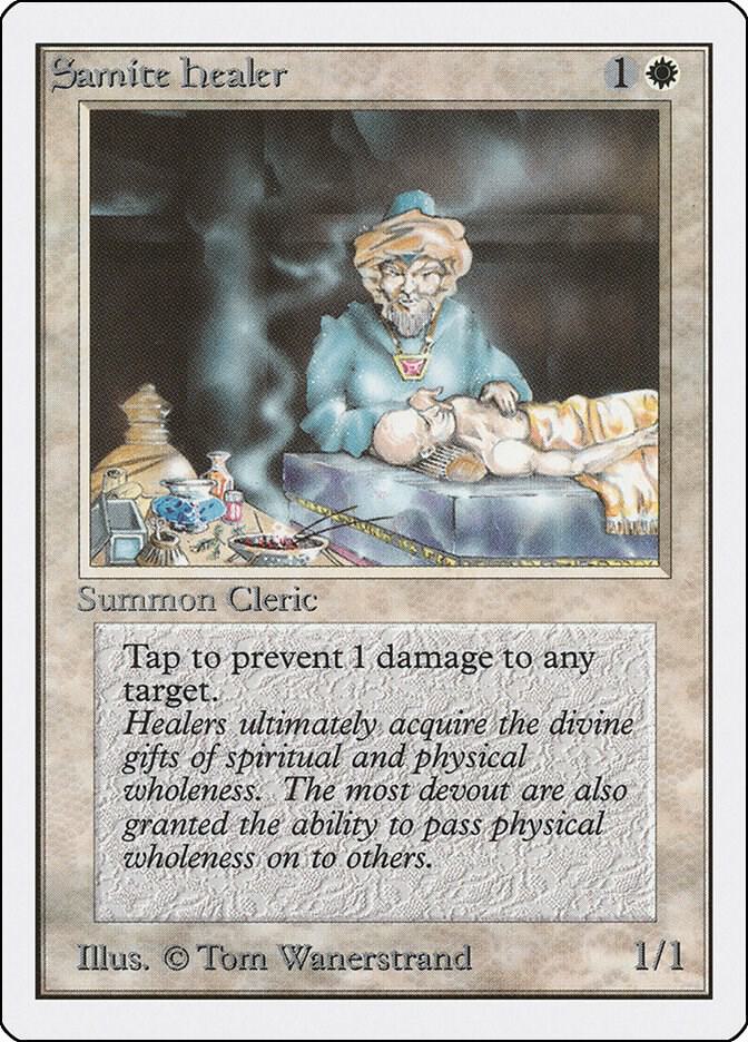 Samite Healer card from Unlimited Edition