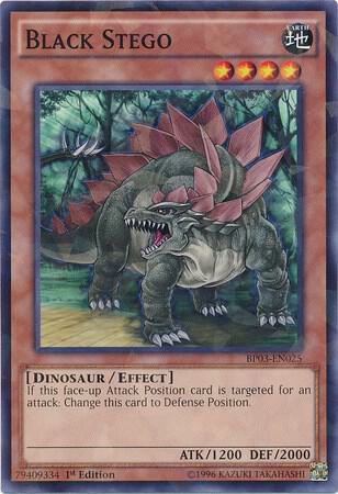 Black Stego (Shatterfoil) BP03-EN025 card from Battle Pack 3: Monster League