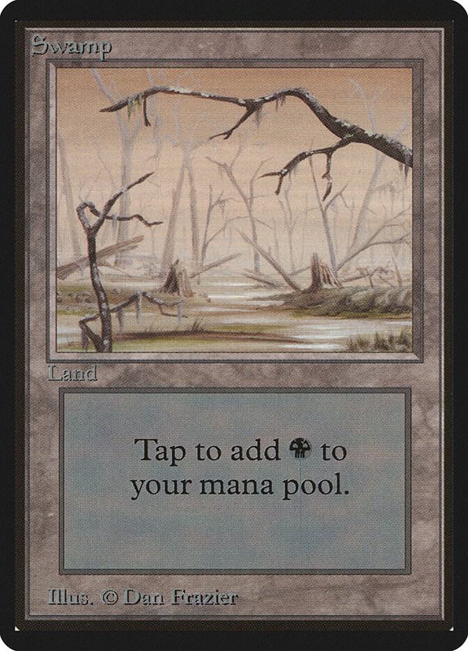 Swamp (B) card from Beta Edition