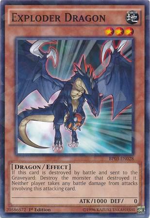 Exploder Dragon (Shatterfoil) BP03-EN028 card from Battle Pack 3: Monster League