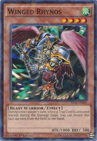 Winged Rhynos (Shatterfoil) BP03-EN030 card from Battle Pack 3: Monster League