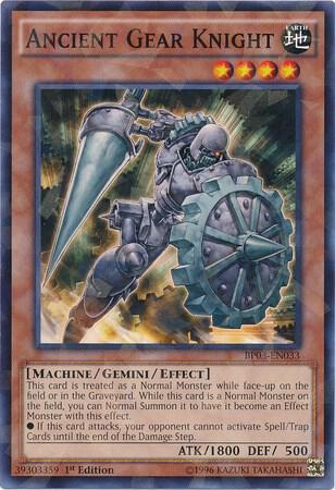 Ancient Gear Knight (Shatterfoil) BP03-EN033 card from Battle Pack 3: Monster League