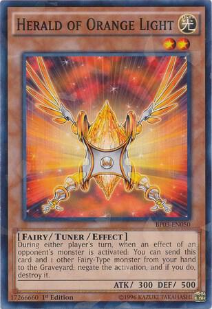 Herald of Orange Light (Shatterfoil) BP03-EN050 card from Battle Pack 3: Monster League