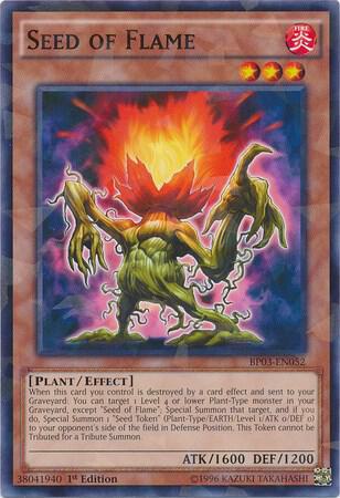 Seed of Flame (Shatterfoil) BP03-EN052 card from Battle Pack 3: Monster League