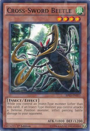 Cross-Sword Beetle (Shatterfoil) BP03-EN053 card from Battle Pack 3: Monster League