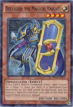 Defender, The Magical Knight (Shatterfoil) BP03-EN054 card from Battle Pack 3: Monster League