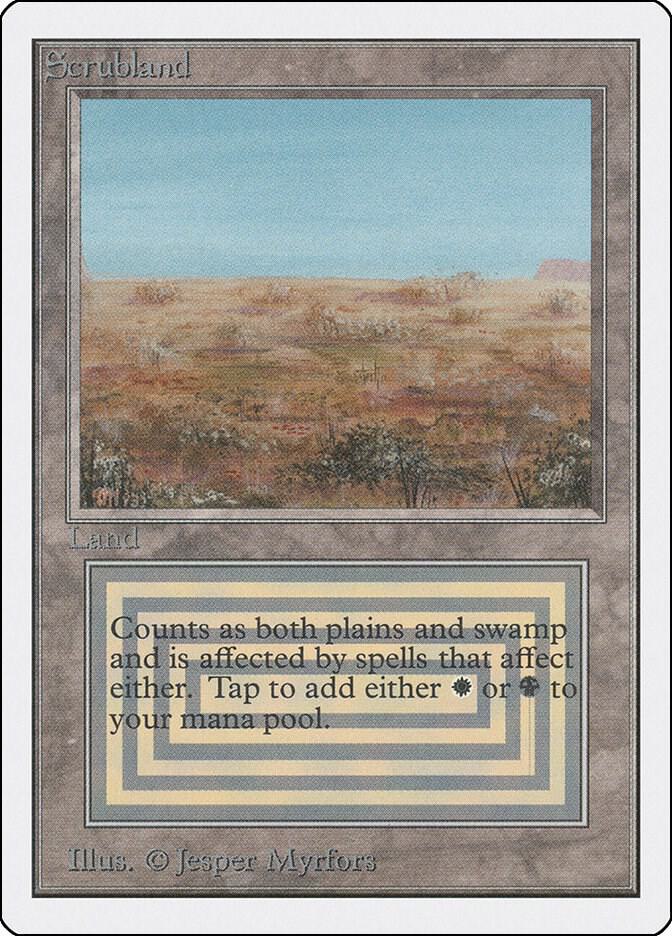 Scrubland card from Unlimited Edition