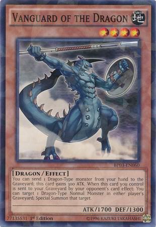 Vanguard of the Dragon (Shatterfoil) BP03-EN060 card from Battle Pack 3: Monster League