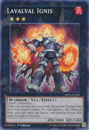 Lavalval Ignis (Shatterfoil) BP03-EN120 card from Battle Pack 3: Monster League