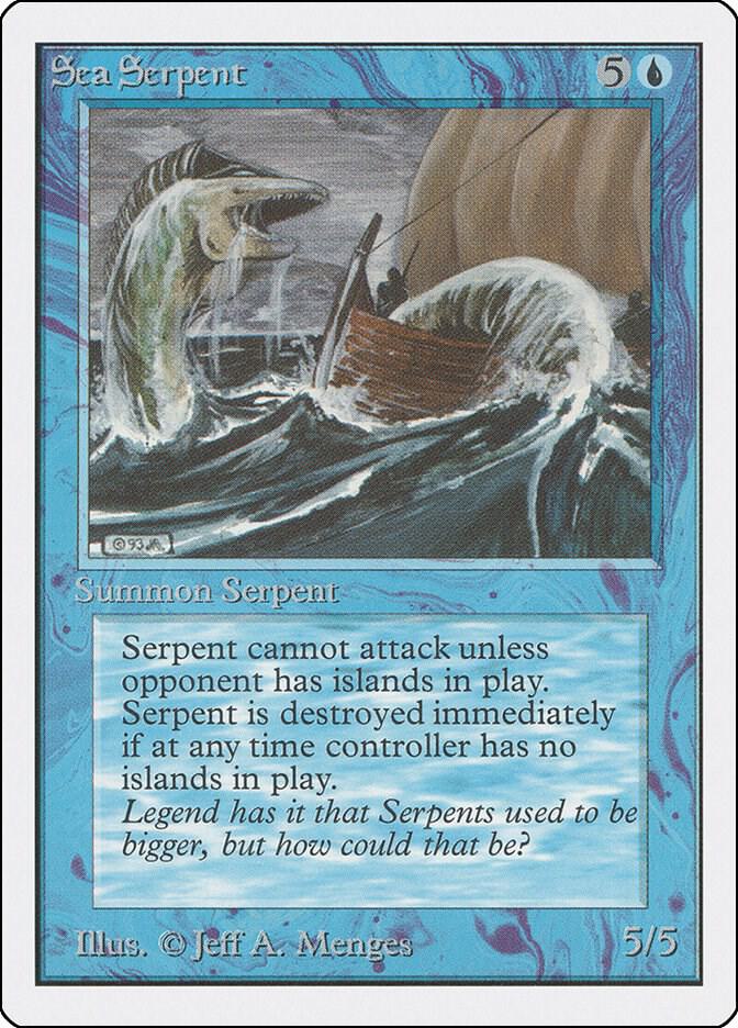 Sea Serpent card from Unlimited Edition