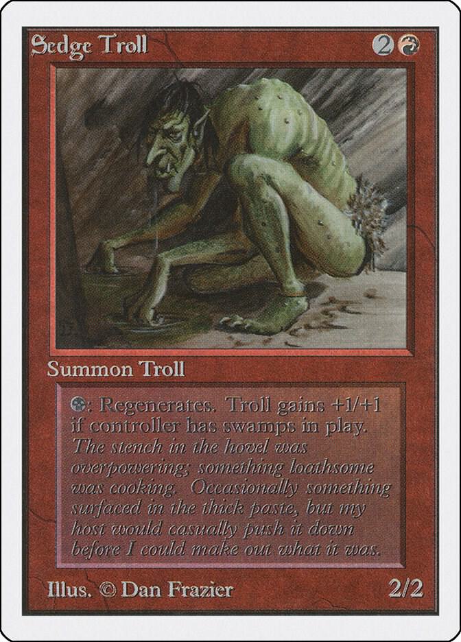 Sedge Troll card from Unlimited Edition