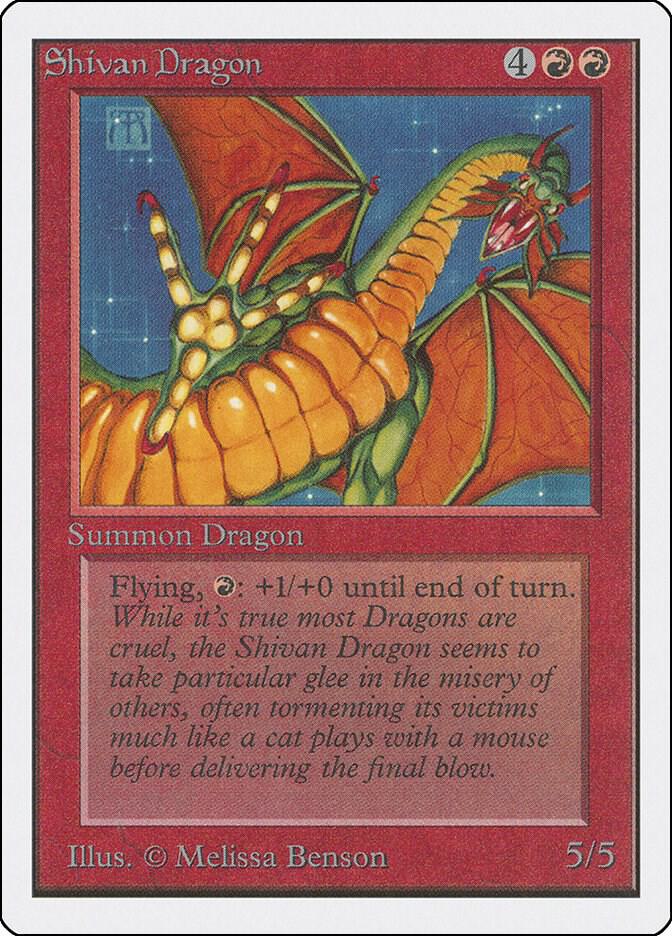 Shivan Dragon card from Unlimited Edition