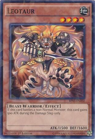 Leotaur (Shatterfoil) BP03-EN102 card from Battle Pack 3: Monster League