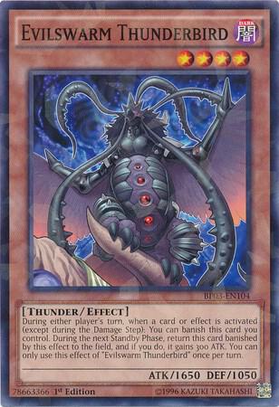 Evilswarm Thunderbird (Shatterfoil) BP03-EN104 card from Battle Pack 3: Monster League