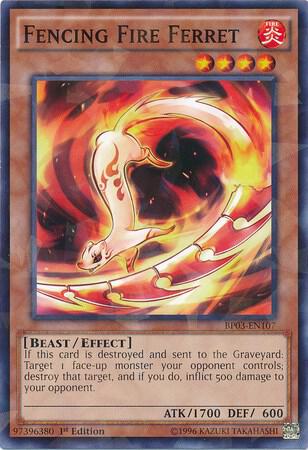 Fencing Fire Ferret (Shatterfoil) BP03-EN107 card from Battle Pack 3: Monster League
