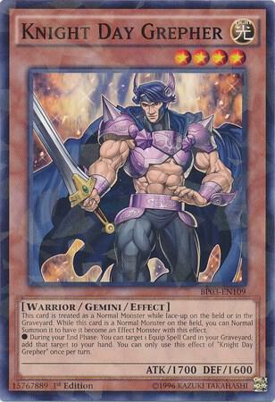 Knight Day Grepher (Shatterfoil) BP03-EN109 card from Battle Pack 3: Monster League