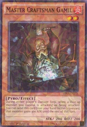 Master Craftsman Gamil (Shatterfoil) BP03-EN115 card from Battle Pack 3: Monster League