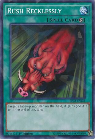 Rush Recklessly (Shatterfoil) BP03-EN134 card from Battle Pack 3: Monster League